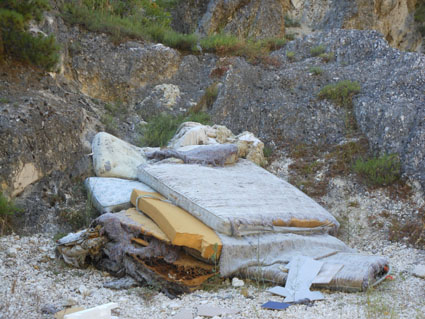 - Rifiuti ingombranti abbandonati lungo il torrente "Raiale".