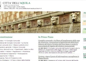Comune L’Aquila: Ripreso normale aggiornamento sito internet.