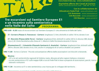 Giornata Nazionale del Camminare che attraversa il reatino aquilano.
