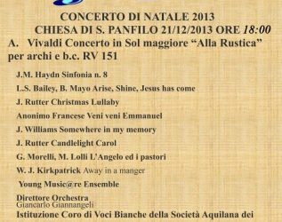 Concerto di Natale della società Aquilana Barattelli sabato 21 dicembre a Tornimparte.