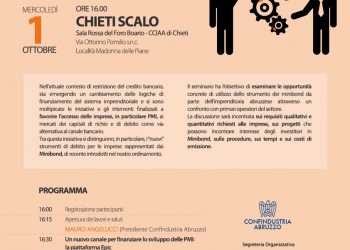 “I Minibond e i canali alternativi di finanziamento per le imprese” a Chieti Scalo domani