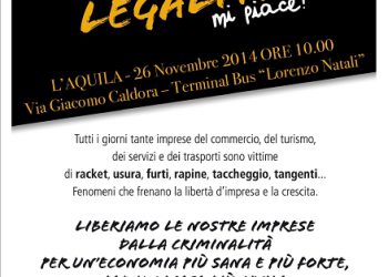 Il 26 novembre a L’Aquila “Legalità mi piace”, iniziativa di Confcommercio