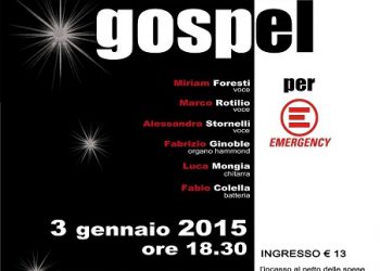 Il 3 gennaio Amazin’ Gospel in concerto per Emergency