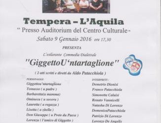 All’Auditorium del Centro Culturale di Tempera la commedia “Giggetto U’Ntartaglione”