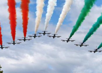 Frecce Tricolori sul cielo dell’Aquila nel pomeriggio di martedì 26 Maggio.