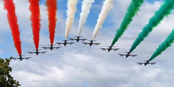 Frecce Tricolori sul cielo dell’Aquila nel pomeriggio di martedì 26 Maggio.