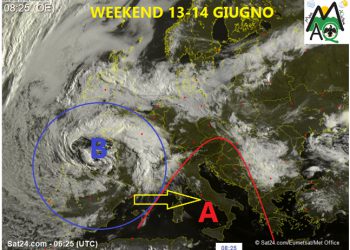 Meteo: weekend 13 e 14 Giugno, progressivo ritorno all’instabilità con Sabato variabile e Domenica temporalesca