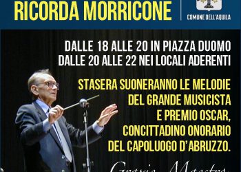 L’Aquila suona Morricone: il capoluogo d’Abruzzo ricorda il premio Oscar e cittadino onorario