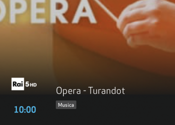 Jacopo Sipari in diretta su Rai 5 con Turandot di Puccini