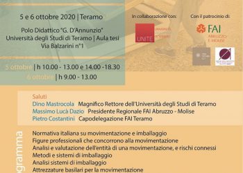 Teramo: convegno Metodologie per la movimentazione, il trasporto e il deposito delle opere d’arte mobili