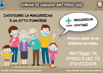 Comune di Cagnano Amiterno: campagna di sensibilizzazione all’uso della mascherina