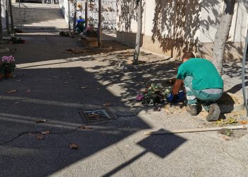 Pescara: pulizia cimitero ai Colli, i dipendenti di Ambiente alacremente impegnati per pulizia