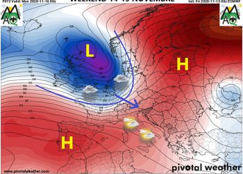 Meteo: previsioni weekend 14 e 15 Novembre 2020: l’anticiclone inizia a cedere, peggioramento a inizio settimana