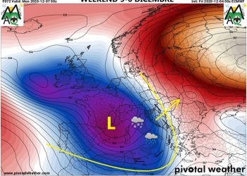 Meteo: previsioni weekend 5 e 6 Dicembre 2020
