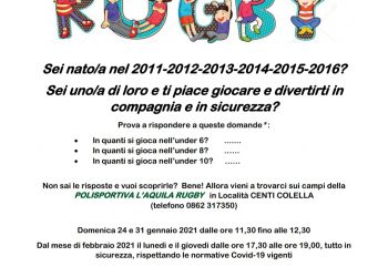 Polisportiva L’Aquila Rugby: due domeniche con la Propaganda neroverde