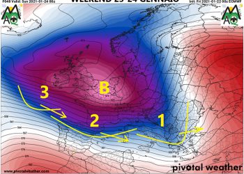 Meteo: previsioni weekend 23 e 24 gennaio, tutte le sfumature del maltempo