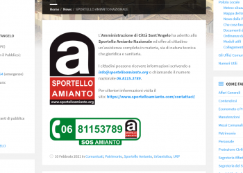 Comune Città Sant’Angelo sostiene Sportello Amianto Nazionale