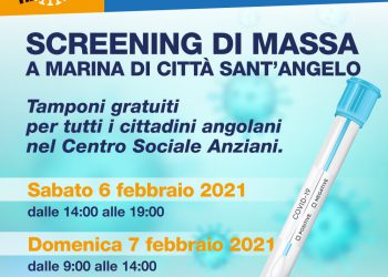 Covid-19: Tamponi nel fine settimana, Sabato e domenica nel centro sociale anziani di Marina