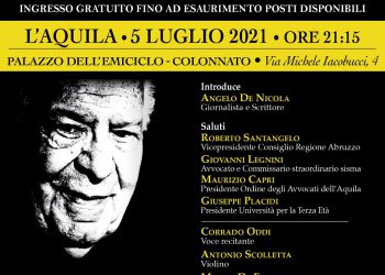 Al Palazzo dell’Emiciclo il reading musicale di Sara Cecala in ricordo dell’avvocato aquilano Attilio Cecchini