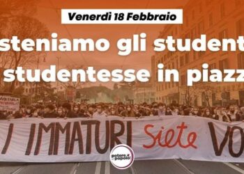 Potere al Popolo: sosteniamo gli studenti e i lavoratori della scuola in sciopero