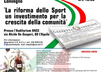 Acli L’Aquila, all’Auditorium Ance convegno sulla riforma dello sport