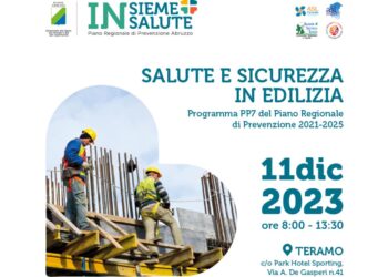 Piano Regionale di Prevenzione 2021-2025: lunedì, evento promozione sicurezza per salute lavoratori settore edile