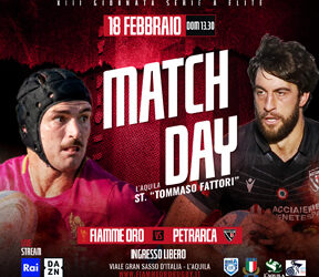 Fiamme Oro e Petrarca a L’Aquila per il Rugby il 18 Febbraio prossimo