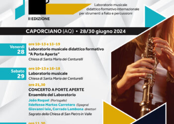 A Caporciano al via la seconda edizione di “Incontri a porte aperte”, laboratorio di formazione musicale internazionale