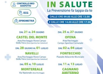 Alto Aterno: a Montereale screenning gratuiti prevenzione tumori anche per cittadini di Capitignano e Campotosto
