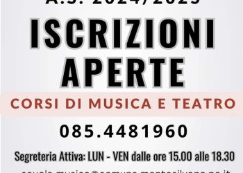 Ripartono corsi Scuola Civica di Musica e Teatro di Montesilvano