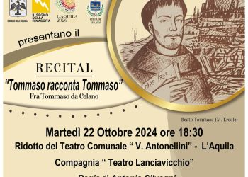 L’Aquila: “Tommaso racconta Tommaso“ recital a Ridotto del Teatro Comunale