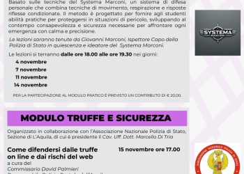 A Paganica corso di sicurezza personale di quattro lezioni