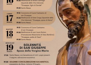 Mercoledì 19 Marzo festa di San Giuseppe Artigiano