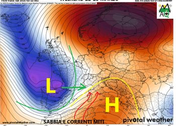 Meteo: previsioni weekend 22 e 23 Marzo: si attivano correnti atlantiche con sabbia, nubi e qualche fenomeno