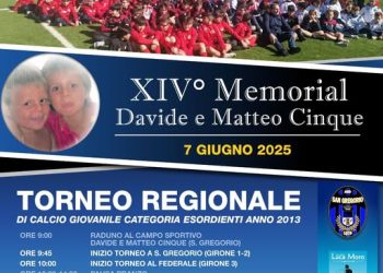 Al Campo Sportivo di San Gregorio, XIV Memorial “Davide e Matteo Cinque” 