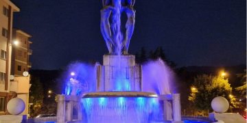 Giornata mondiale Sclerosi Sistemica: 29 giugno Fontana Luminosa illuminata con colore viola