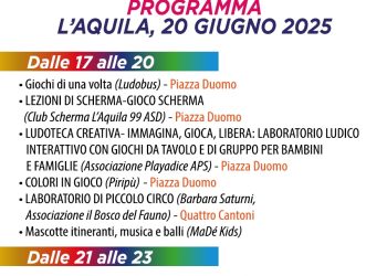 Venerdì in centro a L’Aquila: gli appuntamenti per il 20 giugno