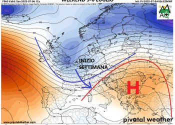 Meteo: previsioni weekend 5 e 6 Luglio, Domenica si allenta calura e da Lunedì torna instabilità