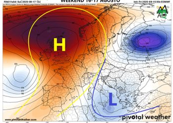 Meteo:, Previsioni weekend di Ferragosto, ancora instabilità ma temperature gradevoli