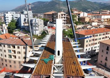 Ponte Belvedere, montaggio del terzo tratto