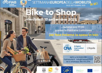 Settimana Europea Mobilità Sostenibile: “Bike to shop”, all’Aquila la spesa si fa in bici