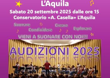 Sabato 20 Settembre 2025 a L’Aquila, audizioni per nuove attività progetto “L’Orchestra Jazz che vorrei L’Aquila – npte nel Multiverso”