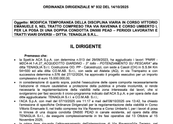 Pescara, nuovi lavori. Modifiche alla viabilità, l’ordinanza