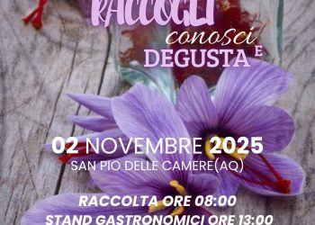 Le Vie dello Zafferano, raccogli conosci degusta; a San Pio delle Camere il 1° e 2 Novembre